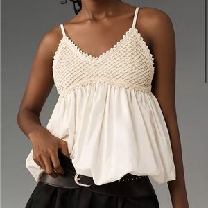 By Anthropologie Crochet Bubble Tank Size Small